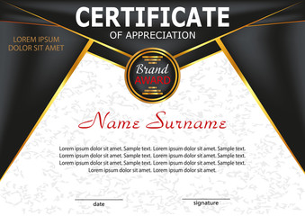 Template certificate of appreciation. Elegant design. Vector