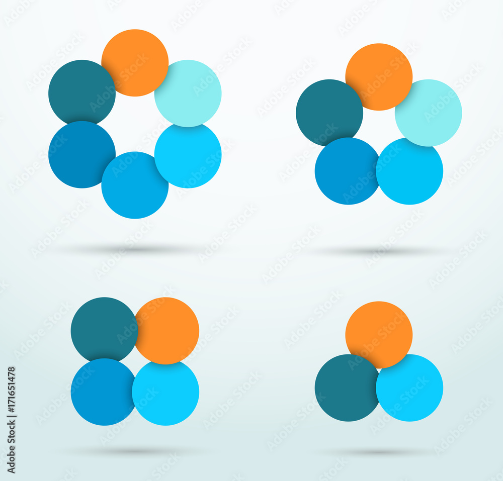 Poster infographic circle segments linked template set