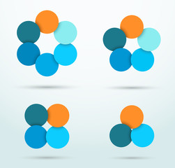Infographic Circle Segments Linked Template Set