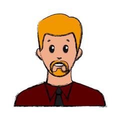 Businessman avatar cartoon icon vector illustration graphic design