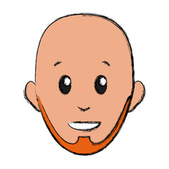 Man smiling cartoon icon vector illustration graphic design