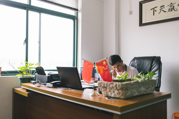 young man is in business negotiations