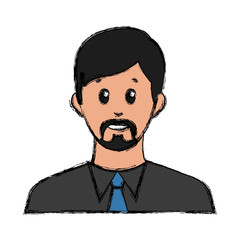 Businessman avatar cartoon icon vector illustration graphic design