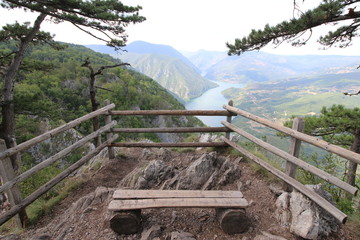 A wonderful place to relax and relax your thoughts. Beautiful view from the rock on the national park of Tara and on the river Drina.