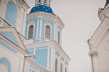 Obraz premium Blue and white facade of the Church building 8488.