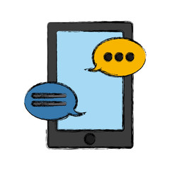 Chatting on smartphone icon vector illustration graphic design