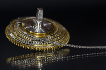 Watch Repair: Vintage Pocket Watch Fusee Chain Coiled Around the Fusee Cone