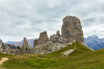 Cinque Torri cliffs, Five Towers , Dolomites, Italy