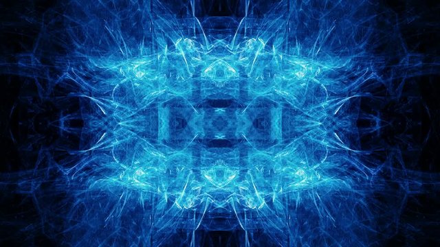Fractal 2006: Blue fractal forms morph and oscillate.