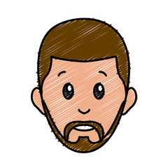 Man smiling cartoon icon vector illustration graphic design