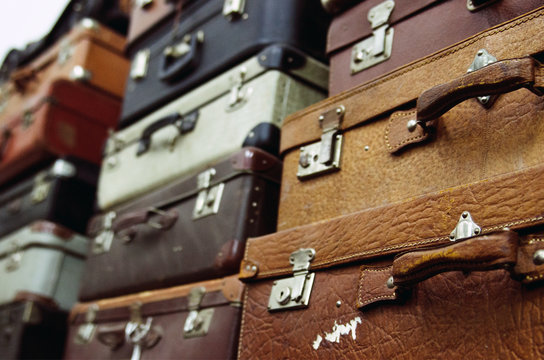 Stack of old suitcases
