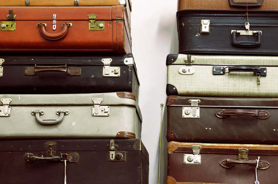 Stack of old suitcases