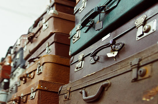 Stack of old suitcases