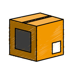 Cardboard box isolated icon vector illustration graphic design