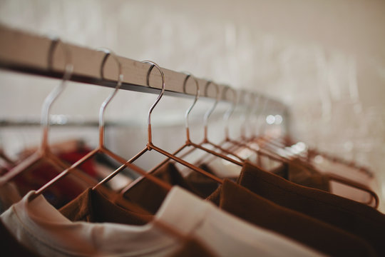 Hangers at a clothing store