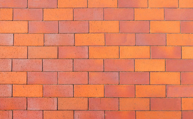 Background red and orange brick walkway.