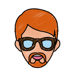 Man smiling cartoon icon vector illustration graphic design