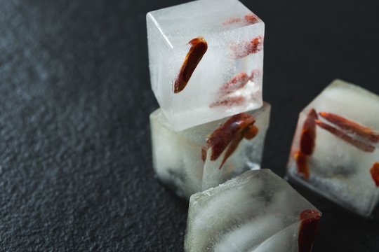 Flavored ice cubes with spices