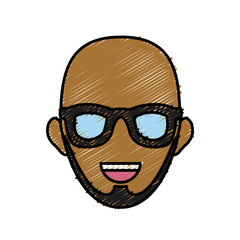 Man smiling cartoon icon vector illustration graphic design