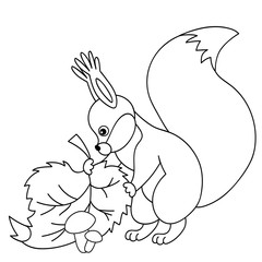 Vector Cute Cartoon Squirrel