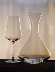 Decanter and wine glass