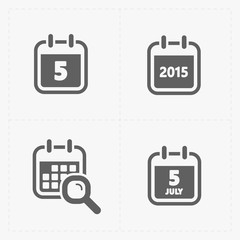 Vector Black Calendar Icons