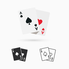 Two aces. Winning poker hand