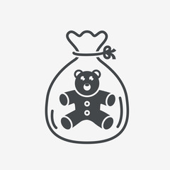 Little teddy bear in package.