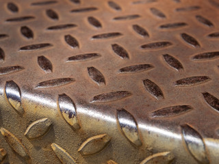 Rusted Diamond Plate Metal Closeup