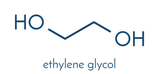 Ethylene glycol car antifreeze and polyester building block molecule. Skeletal formula.