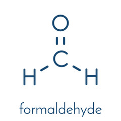 Formaldehyde (methanal) molecule. Important indoor pollutant. Skeletal formula.