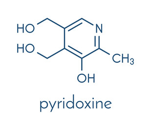 Vitamin B6 (pyridoxine) molecule. Skeletal formula.