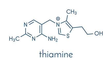 Vitamin B1 (thiamine) molecule. Skeletal formula.
