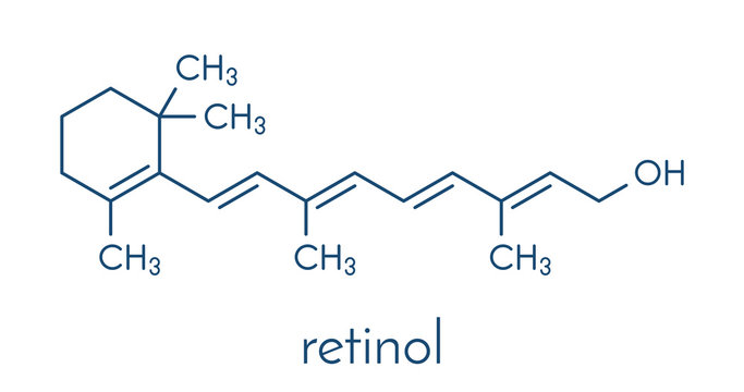Vitamin A (retinol) molecule. Skeletal formula.