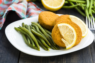 Green Bean and fish burger