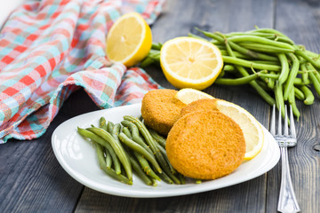 Green Bean and fish burger