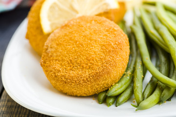 Green Bean and fish burger
