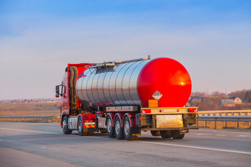 fuel truck on the highway