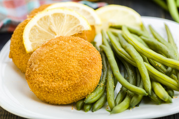 Green Bean and fish burger