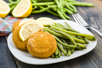 Green Bean and fish burger