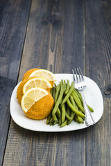 Green Bean and fish burger
