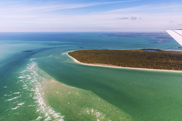 Aerial view of Anna Maria Island Florida.