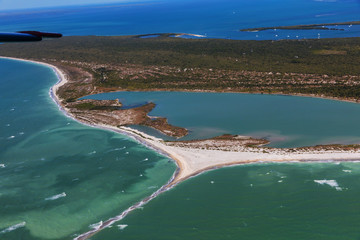 Aerial view of Anna Maria Island Florida.