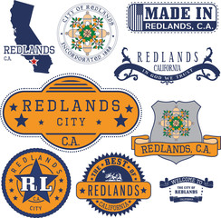 generic stamps and signs of Redlands, CA