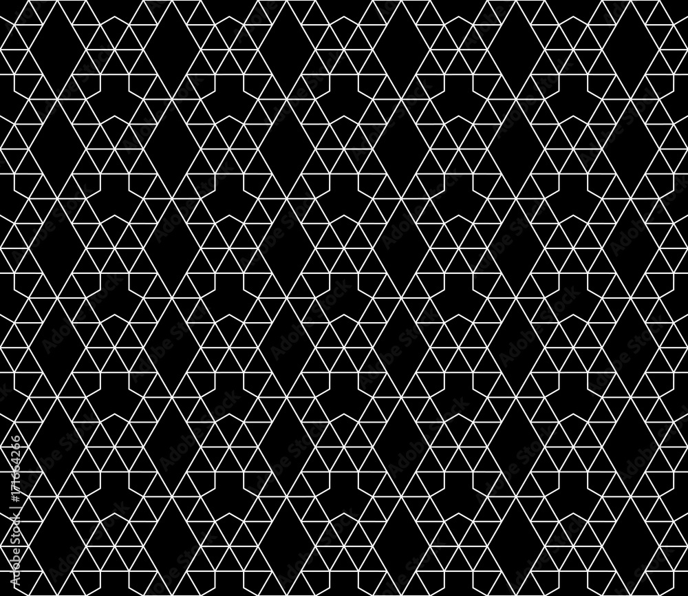 Poster vector seamless geometric pattern with editable weight of stroke