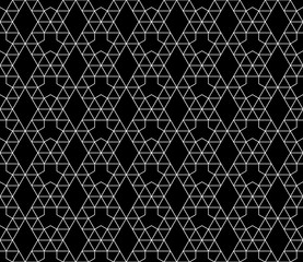 Vector seamless geometric pattern with editable weight of stroke