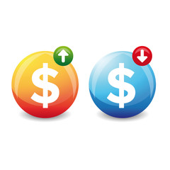 Obraz premium Dollar exchange rate sign