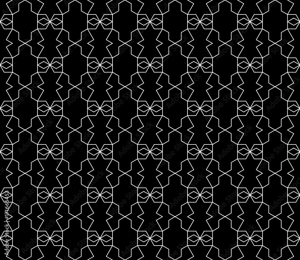 Poster vector seamless geometric pattern with editable weight of stroke