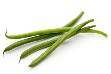 Fototapeta premium Green beans isolated on a white background.