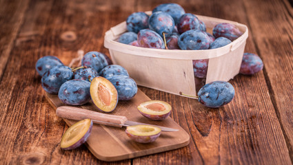 Plums, selective focus